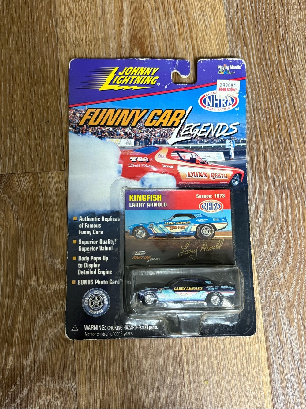 Johnny Lightning Kingfish Larry Arnold Funny Car Toy - Blue